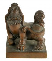 CHINESE BRONZE FOO DOG FIGUREs