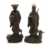 CHINESE BRONZE GOD AND GODDESS