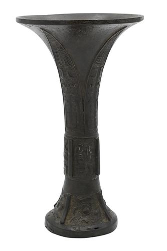CHINESE BRONZE GU, DRINKING