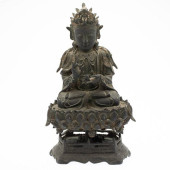 CHINESE BRONZE GUANYIN, MING D
