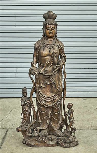 Chinese bronze Guanyin with