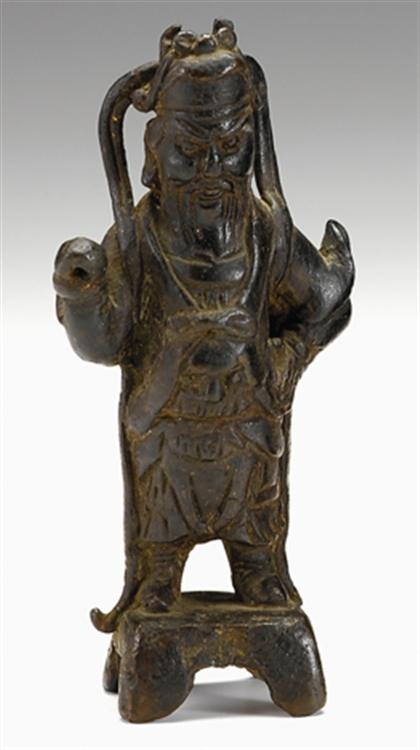 Chinese bronze guardian figure   