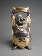 CHINESE BRONZE 'HOTEI' CENSOR,
