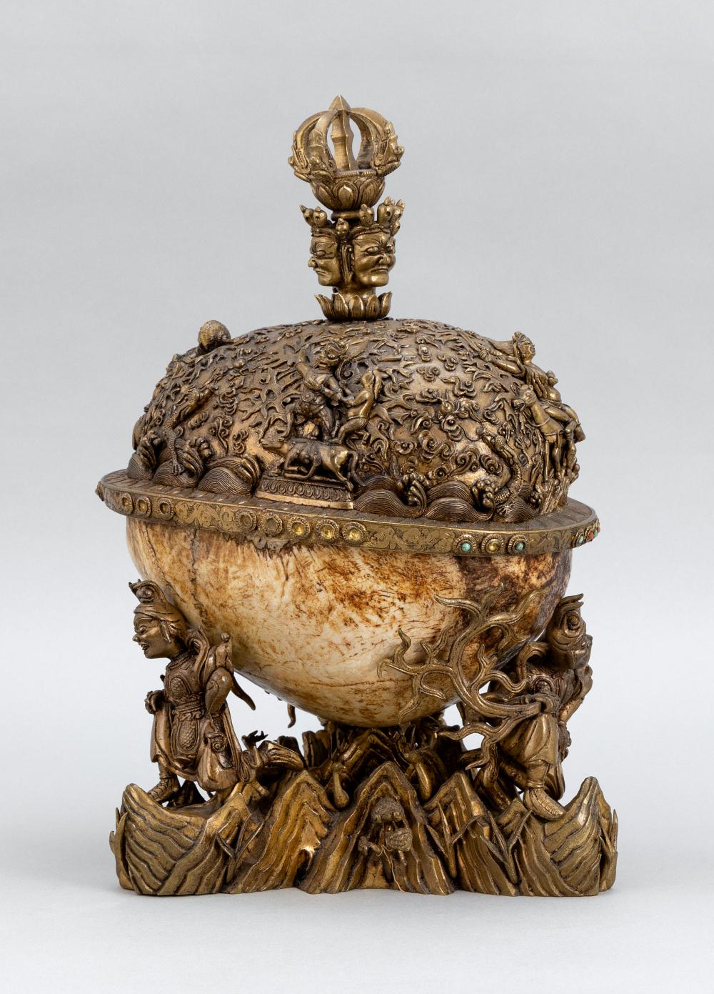 CHINESE BRONZE KAPALA (SKULL CUP)