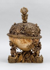 CHINESE BRONZE KAPALA (SKULL C