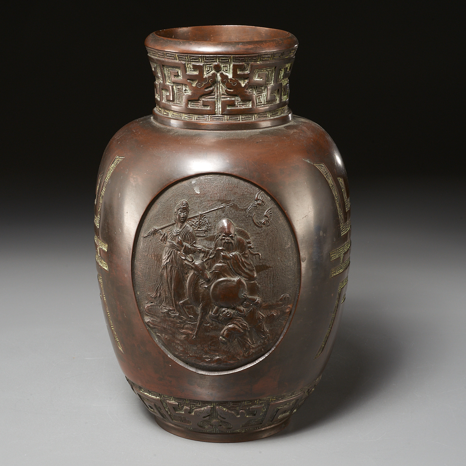 CHINESE BRONZE LONGEVITY VASE