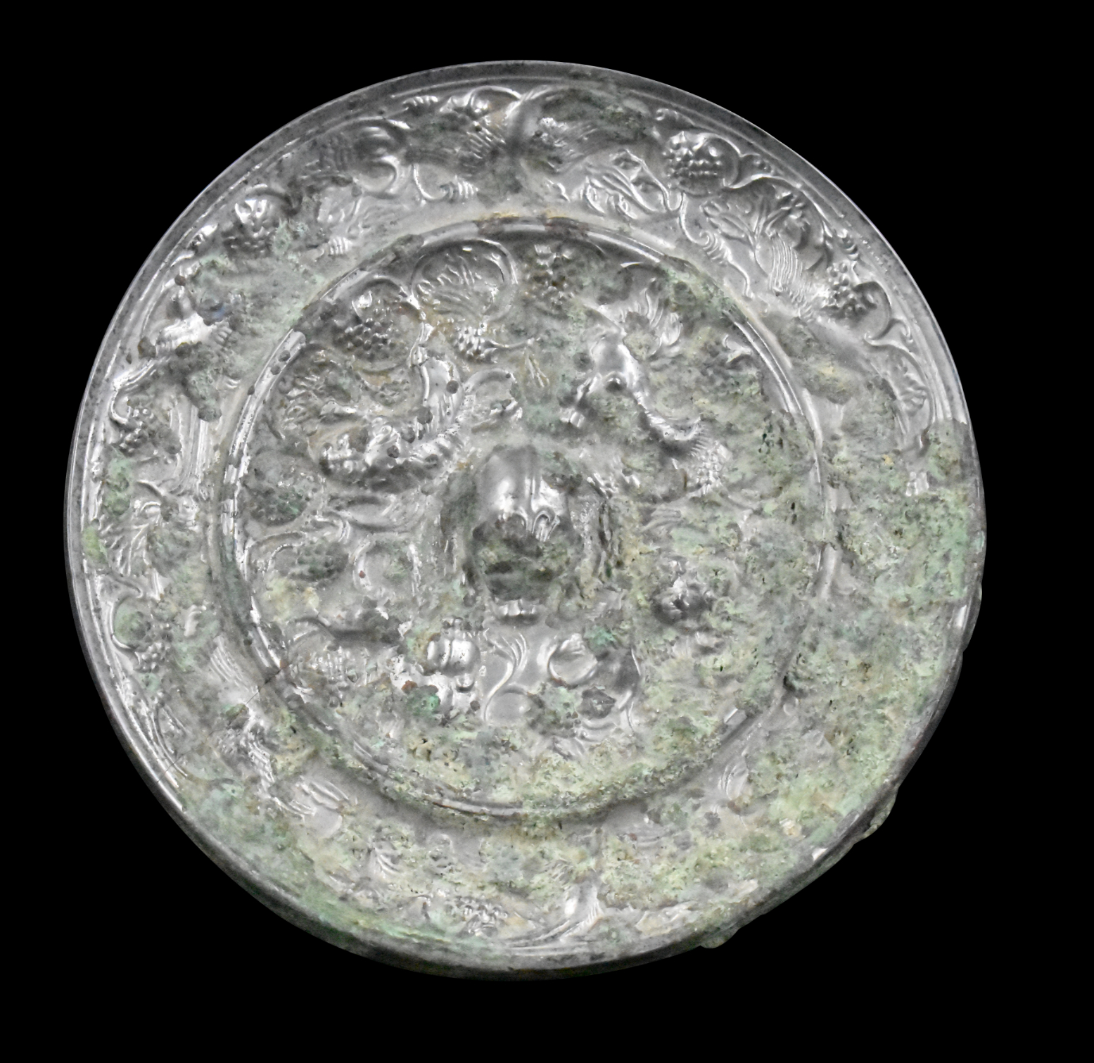 CHINESE BRONZE MIRROR W/