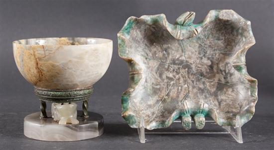 Chinese bronze-mounted hardstone