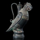 Chinese Bronze Parrot Ewer Chi