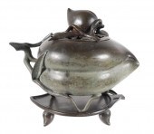 CHINESE BRONZE PEACH INCENSE B