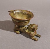 CHINESE BRONZE PIXIU LIBATION