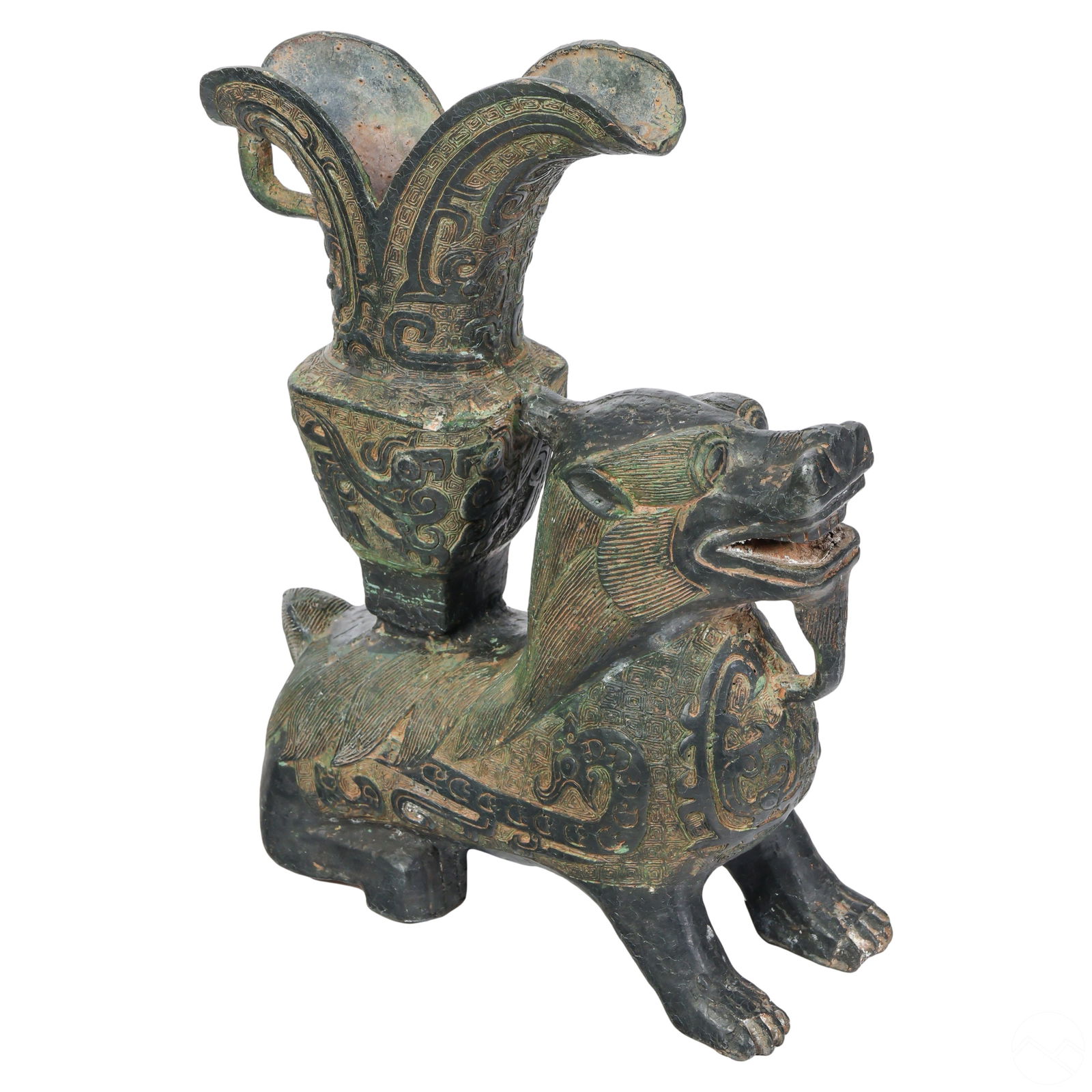 CHINESE BRONZE QILIN GUARDIAN