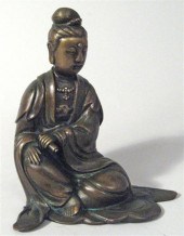 Chinese bronze quanyin    silv