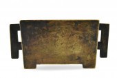CHINESE BRONZE RECTANGULAR CEN