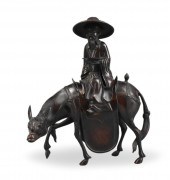 CHINESE BRONZE SCHOLAR RIDING