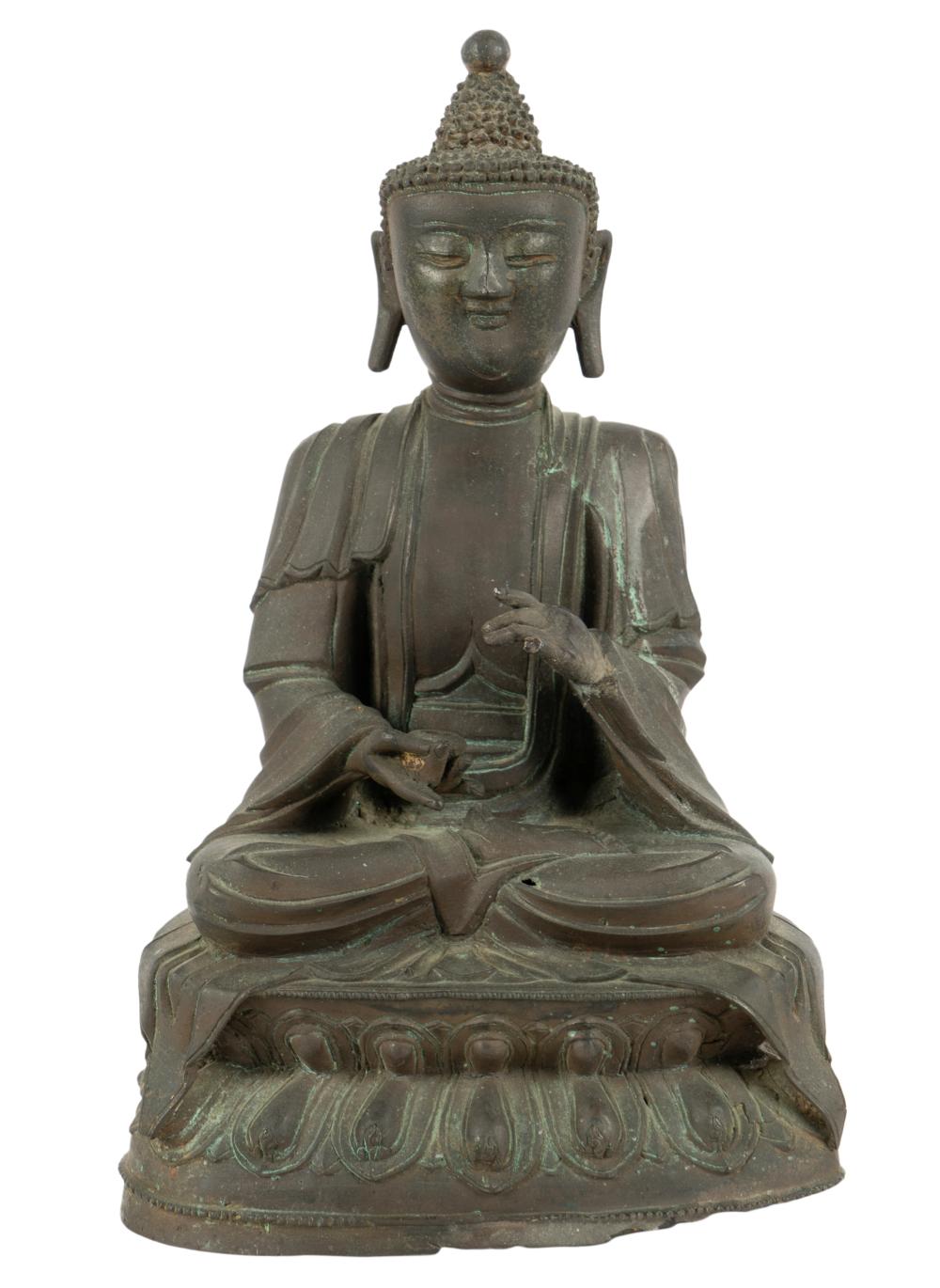 CHINESE BRONZE SEATED BUDDHA