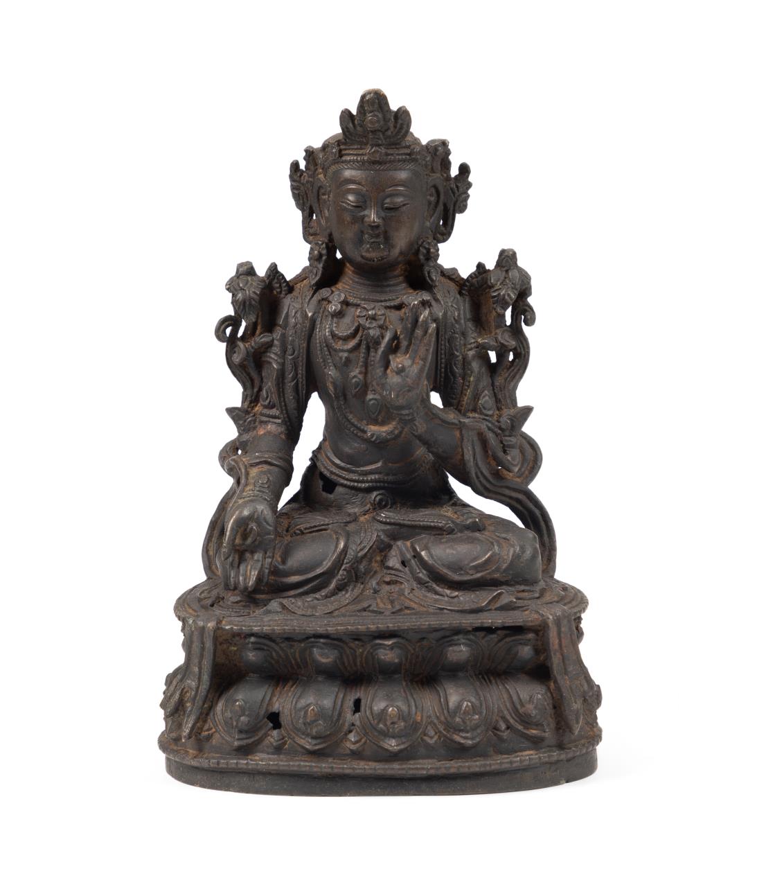 CHINESE BRONZE SEATED BUDDHA STATUE