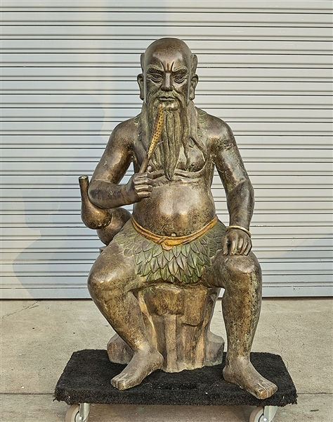 Chinese bronze seated figure;