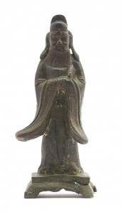 CHINESE BRONZE STANDING FIGURE