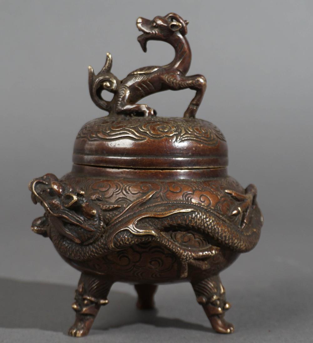 CHINESE BRONZE TRIFID CENSOR, H: