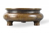 CHINESE BRONZE TRIPOD CENSER,Q