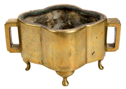 CHINESE BRONZE TWO HANDLED