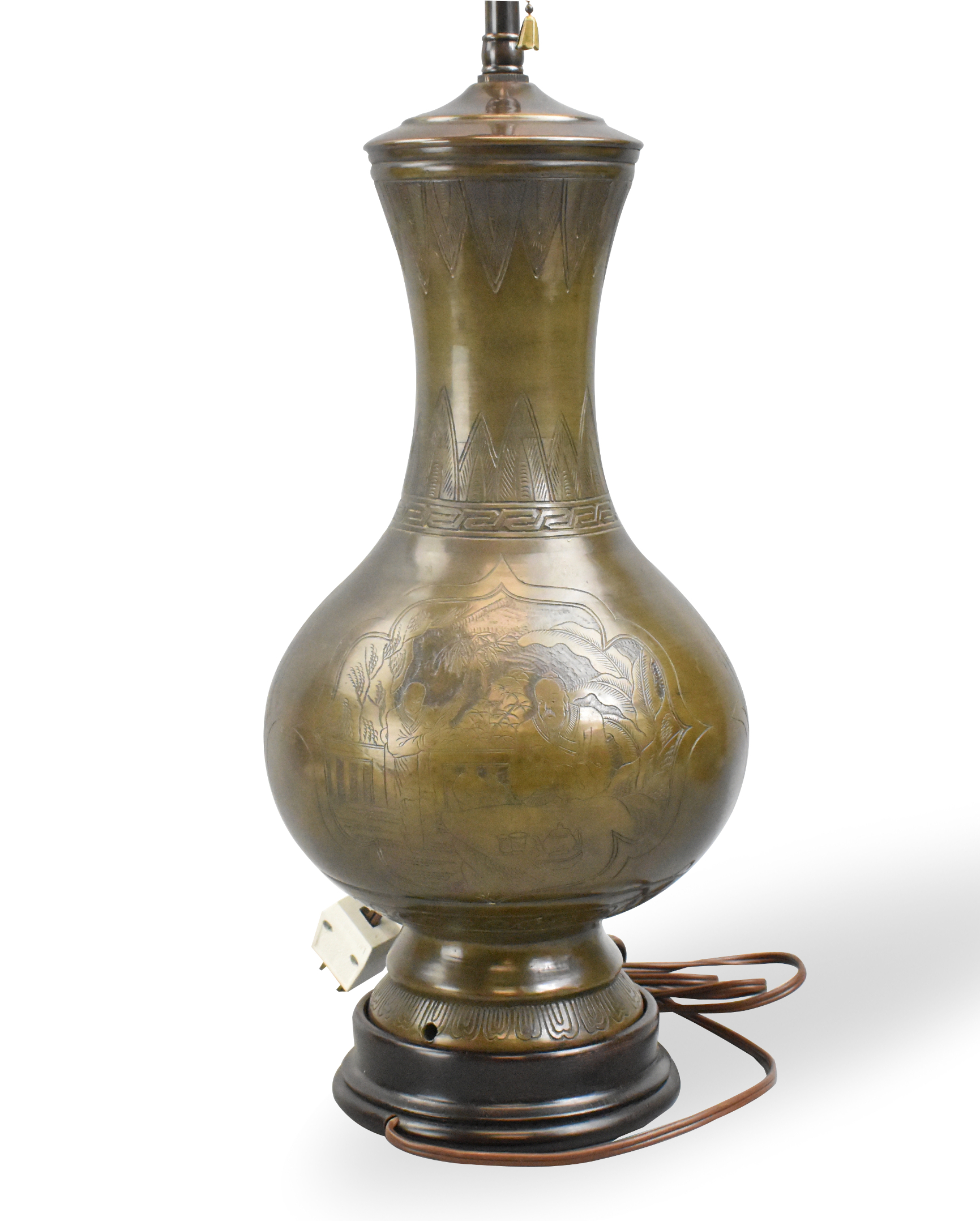 CHINESE BRONZE VASE WITH INCISED