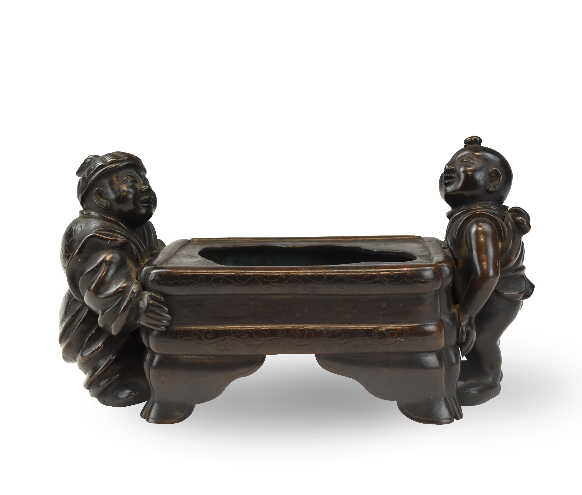 CHINESE BRONZE WASHER POT W/