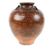 CHINESE BROWN GLAZED EARTHENWA