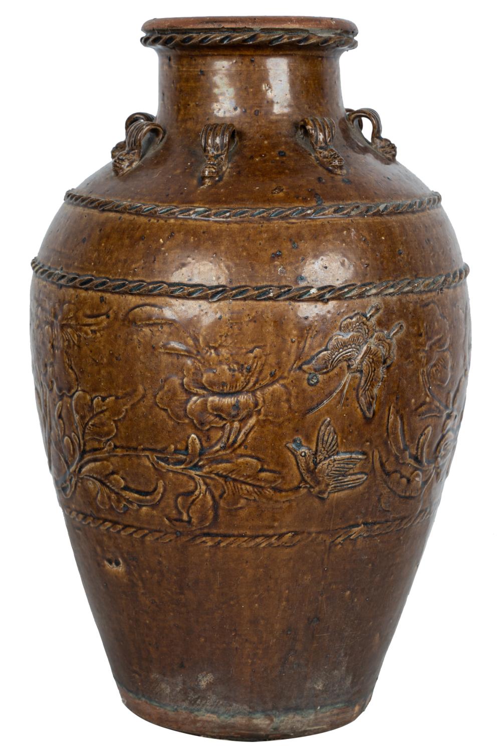 CHINESE BROWN GLAZED JARwith