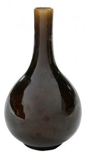 CHINESE BROWN GLAZED PORCELAIN