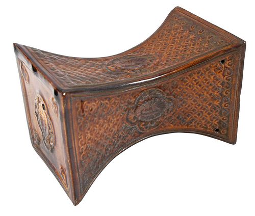 CHINESE BROWN GLAZED PORCELAIN
