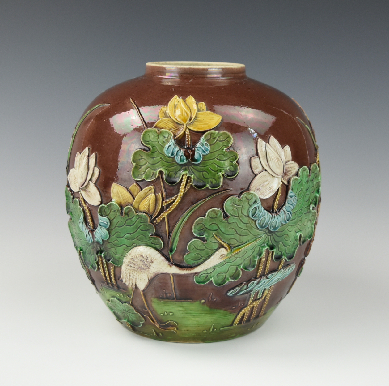 CHINESE BROWN GLAZED SANCAI JAR