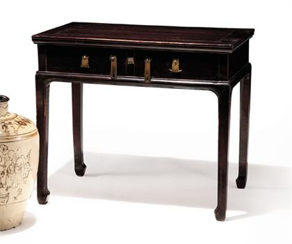 Chinese brown lacquered jumu coffer