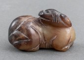 CHINESE BROWN SOAPSTONE CARVED