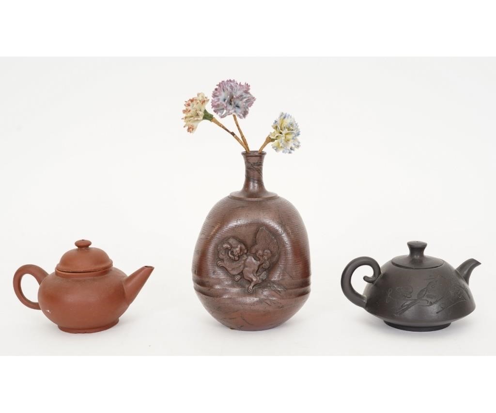 Chinese bud vase, stamped, 6.75"h x