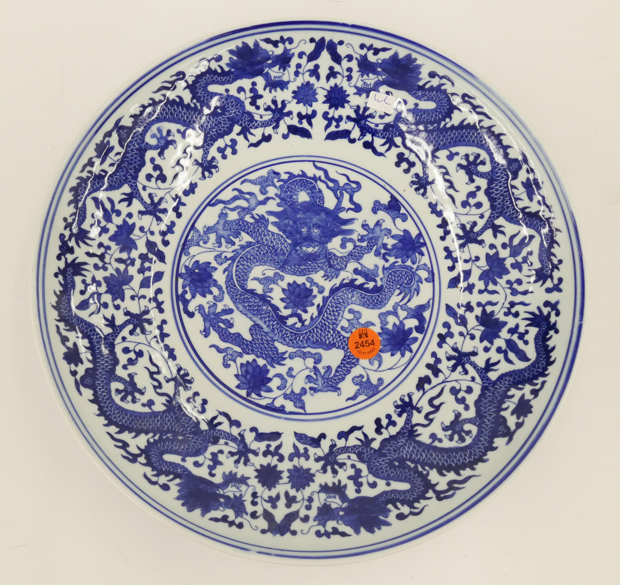 Chinese B&W Porcelain Dragon