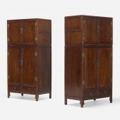 Chinese. Cabinets, pair. elm,