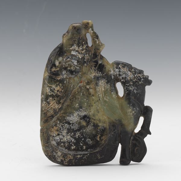 CHINESE CALCIFIED JADE INKSTONE 