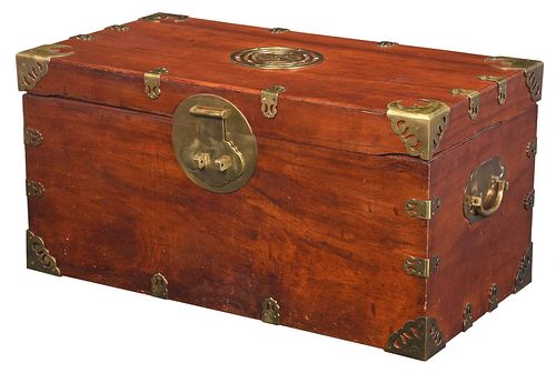 CHINESE CAMPHOR WOOD AND BRASS