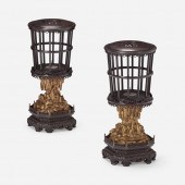Chinese. Candleholders, pair.