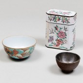 CHINESE CANTON ENAMEL TEA CADD
