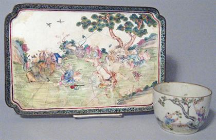 Chinese Canton enamel tray and