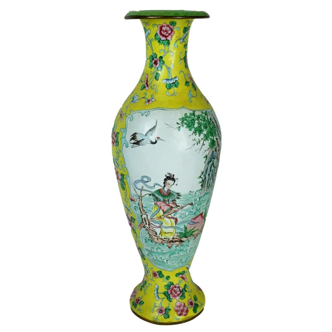CHINESE CANTON ENAMEL VASETall