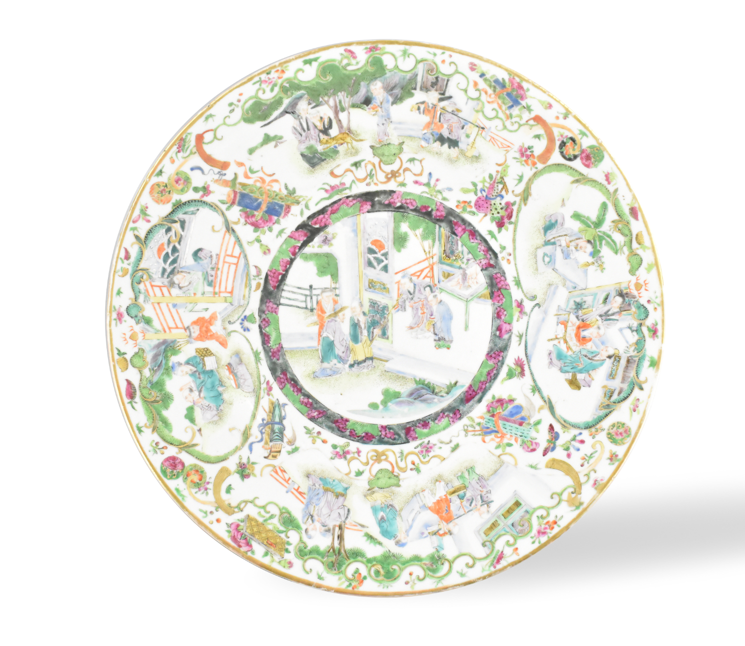 CHINESE CANTON ENAMELD CHARGER W/