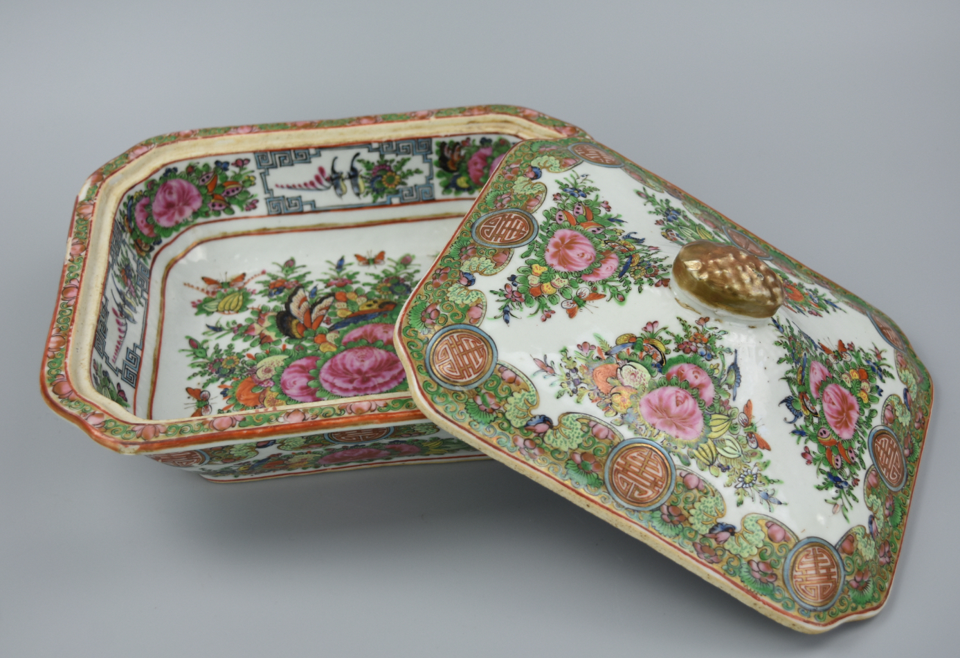 CHINESE CANTON GLAZE CONTAINER