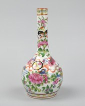 CHINESE CANTON GLAZED GILT VAS