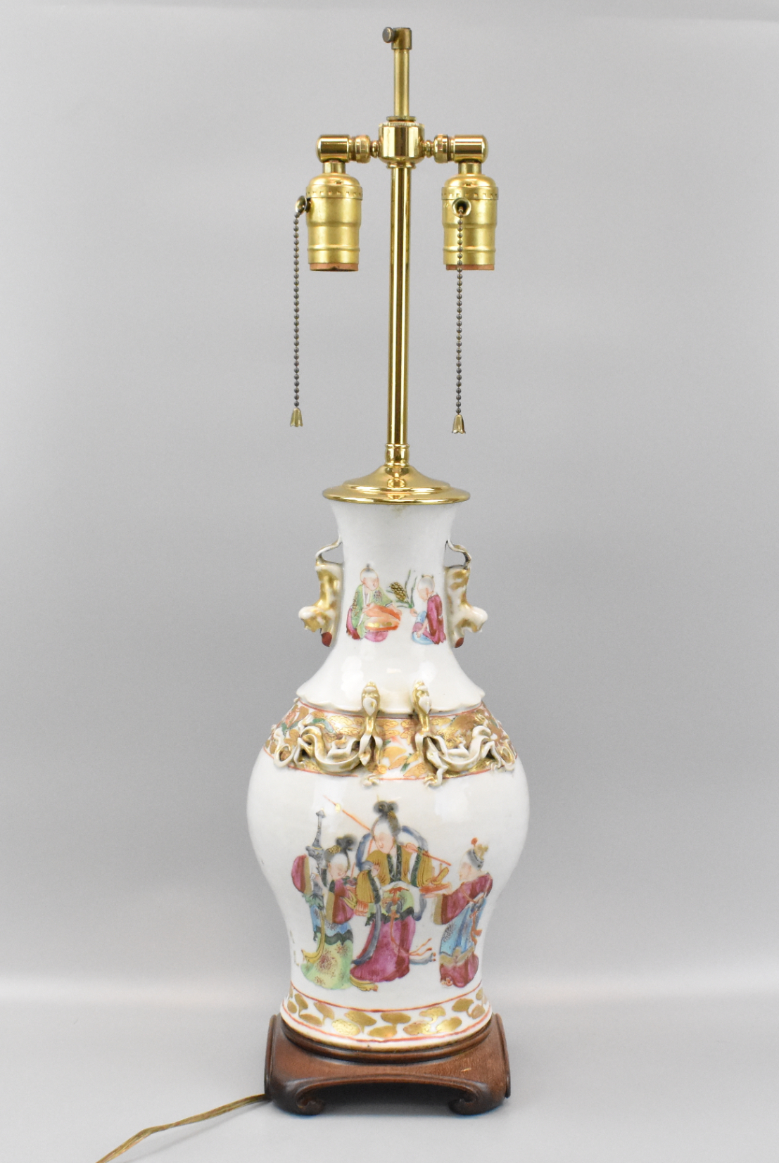 CHINESE CANTON GLAZED VASE W/