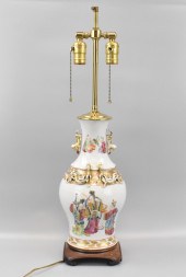 CHINESE CANTON GLAZED VASE W/