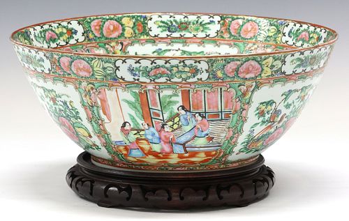 CHINESE CANTON ROSE PARCEL GILT
